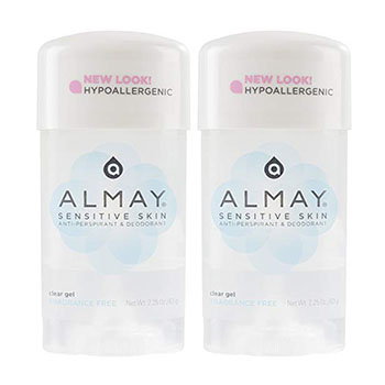 Best Antiperspirants for Sensitive Skin Almay Sensitive Skin Clear Gel Antiperspirant and Deodorant 2 pack