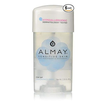 Best Antiperspirants for Sensitive Skin Almay Sensitive Skin Clear Gel Antiperspirant and Deodorant 6 pack